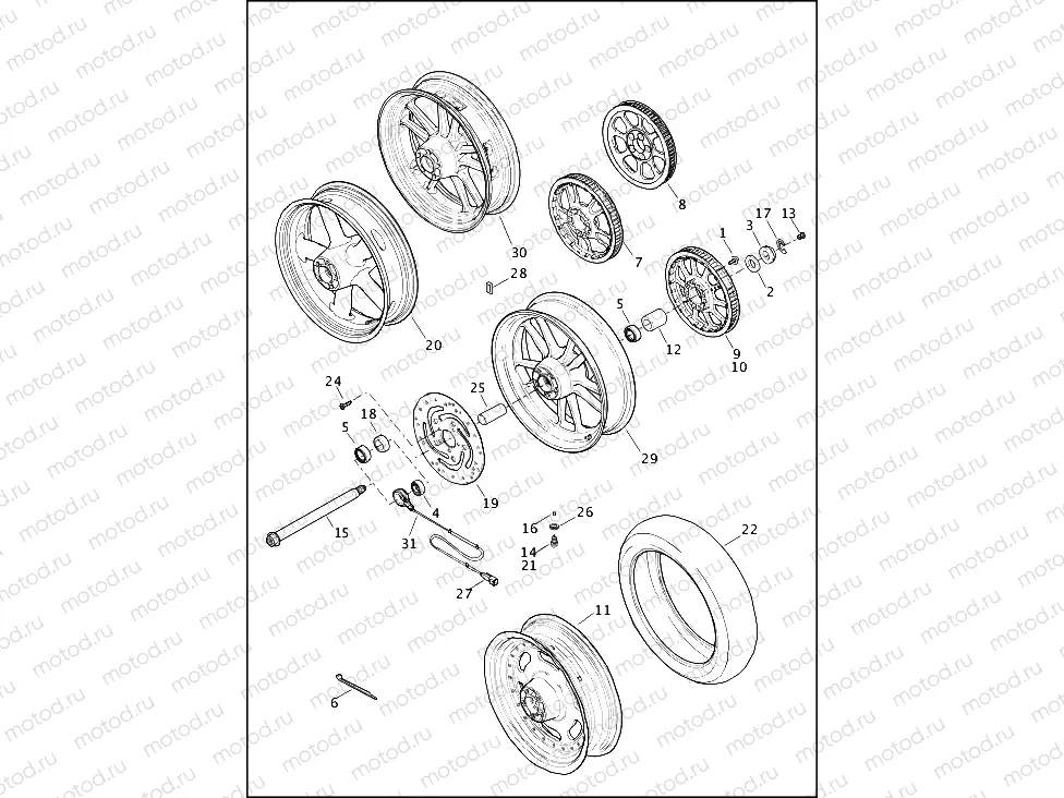 WHEELS, REAR, CAST & SLOTTED