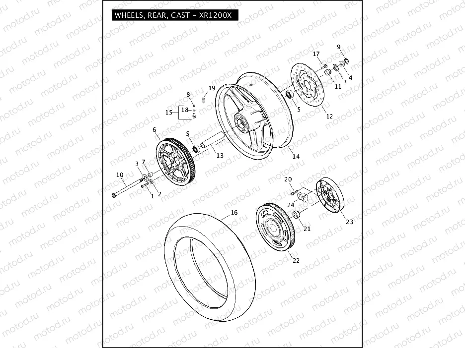 WHEELS, REAR, CAST - XR1200X