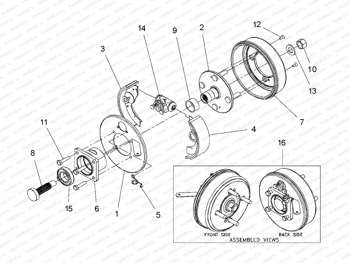 WHEELS | WHEELS, COMPONENTS, END, RIGHT REAR - e2/e4/eS/eL (49GEMWHEELS11ENDRTRR)