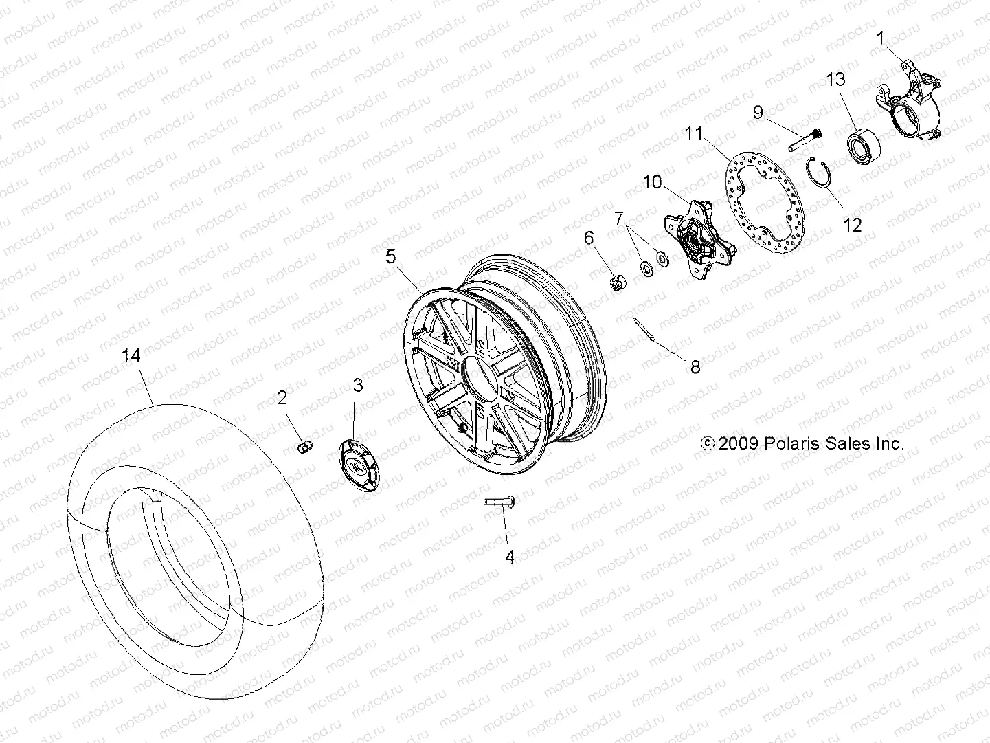 WHEELS | WHEELS, FRONT and HUB - A12DN5EFR (49ATVWHEELFRT10SPXP850)