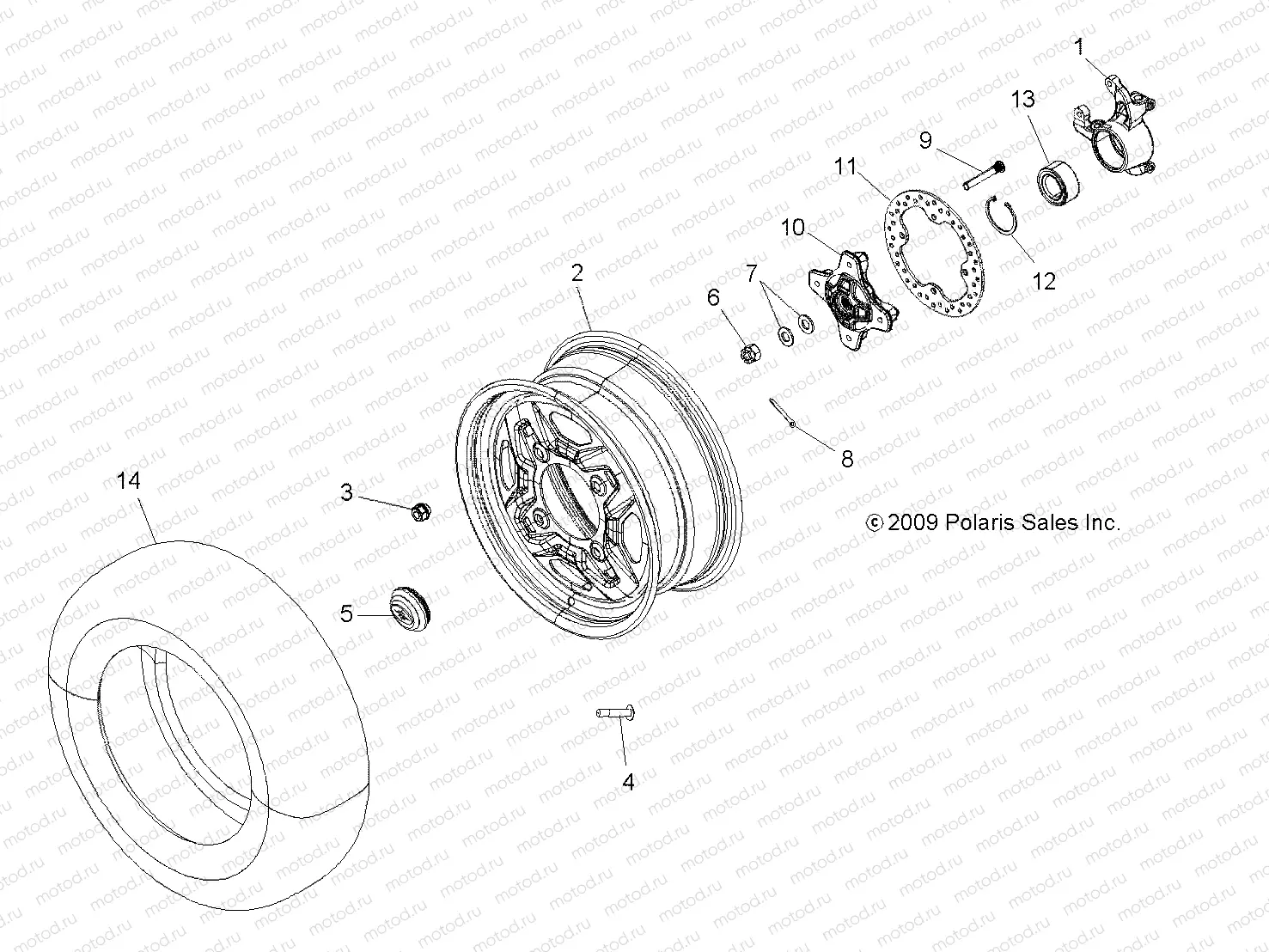 WHEELS | WHEELS, FRONT and HUB - A14ZN55TA (49ATVWHEELFRT10SPXP550)