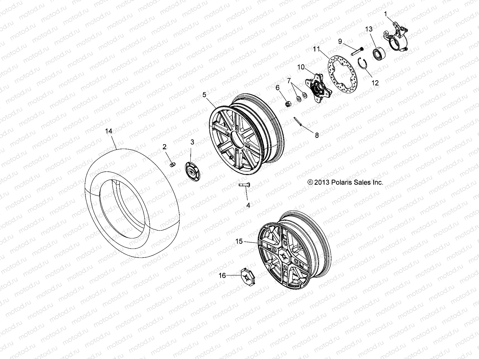 WHEELS | WHEELS, FRONT and HUB - A15SXE95AC/AK/AW/L95AM (49ATVWHEELFRT14SPTRG)