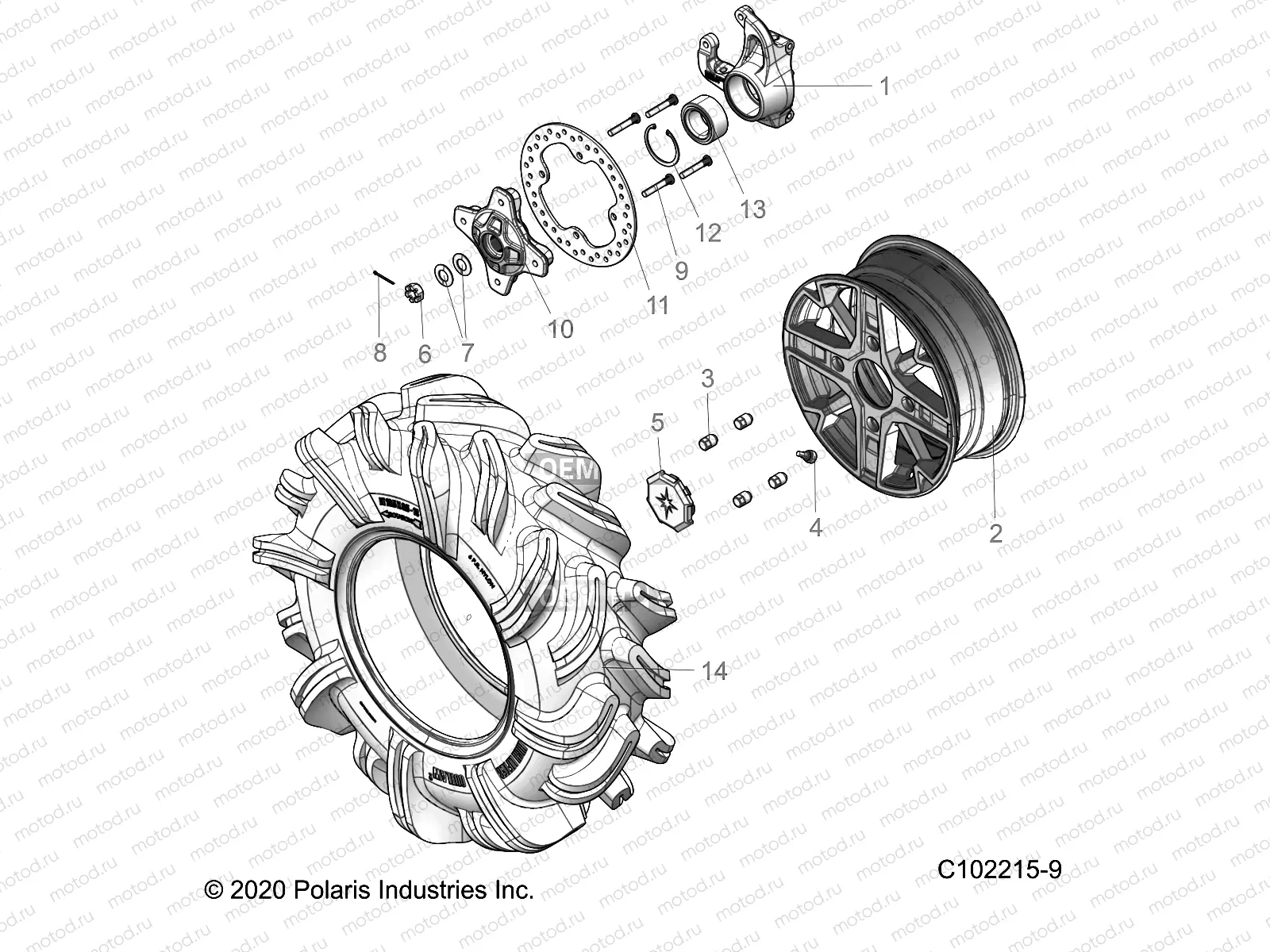 WHEELS | WHEELS, FRONT and HUB - A20SXM95AL/CAL (C102215-9)