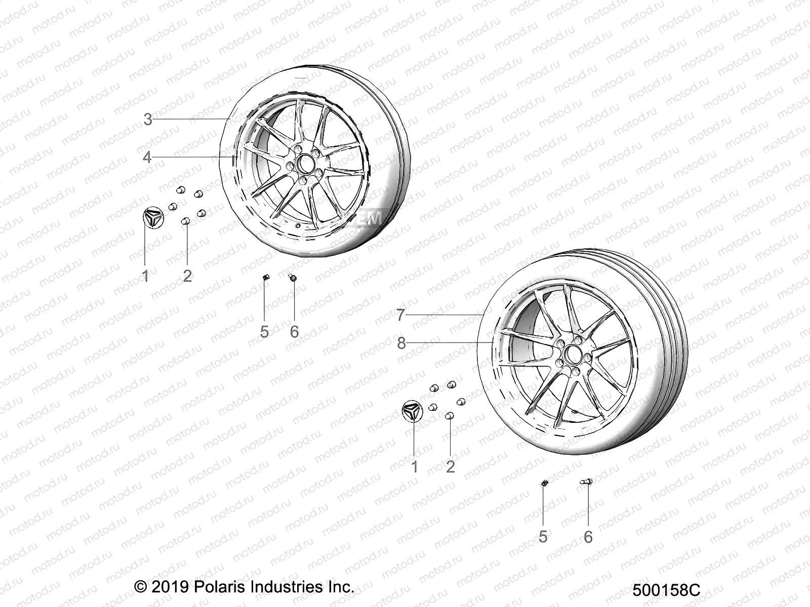 WHEELS | WHEELS, FRONT AND REAR (R MODELS) - T21AARHB ALL OPTIONS (500158C)
