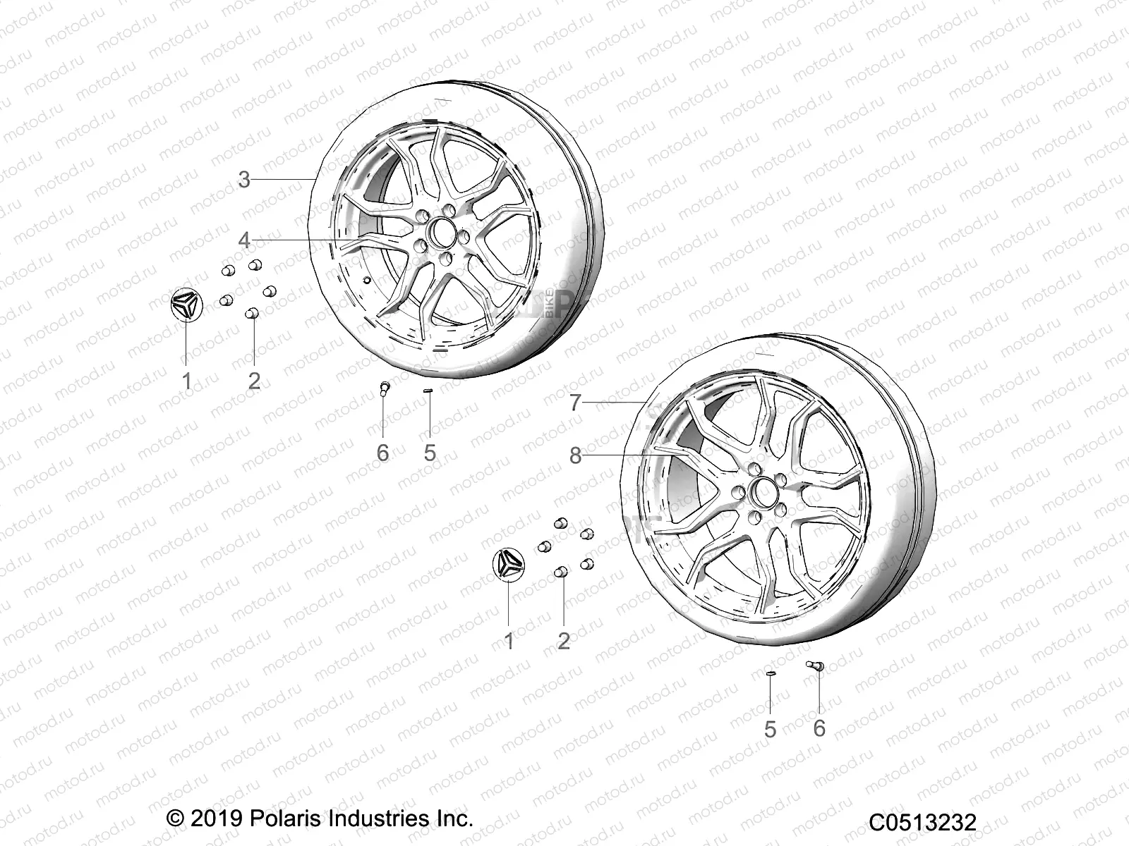WHEELS | WHEELS, FRONT AND REAR (SL MODELS) - T21AAPGD ALL OPTIONS (C0513232)