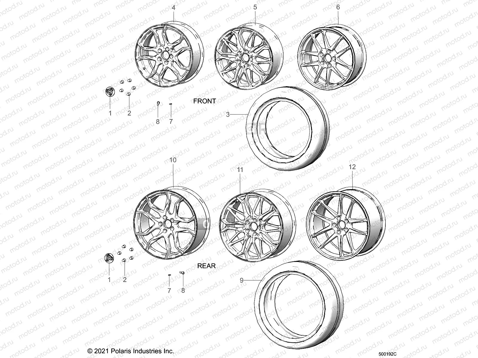 WHEELS | WHEELS, FRONT AND REAR (SL/SLR MODELS) - T22AAFGB/HB/PGD/HD/RGB/HB ALL OPTIONS (500192C)