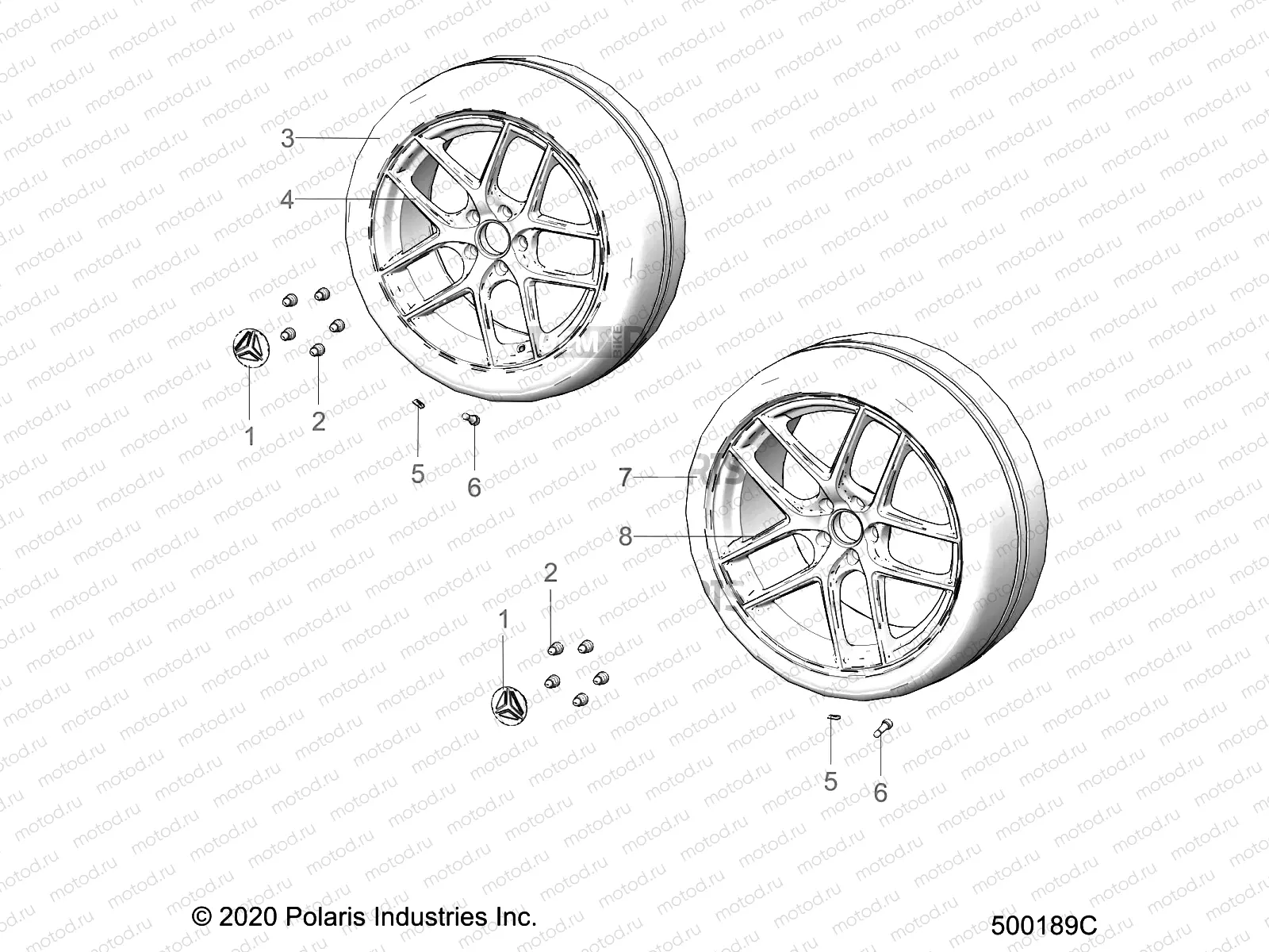 WHEELS | WHEELS, FRONT AND REAR (S/SP MODELS) - T21AASHD/T21AATHD ALL OPTIONS (500189C)