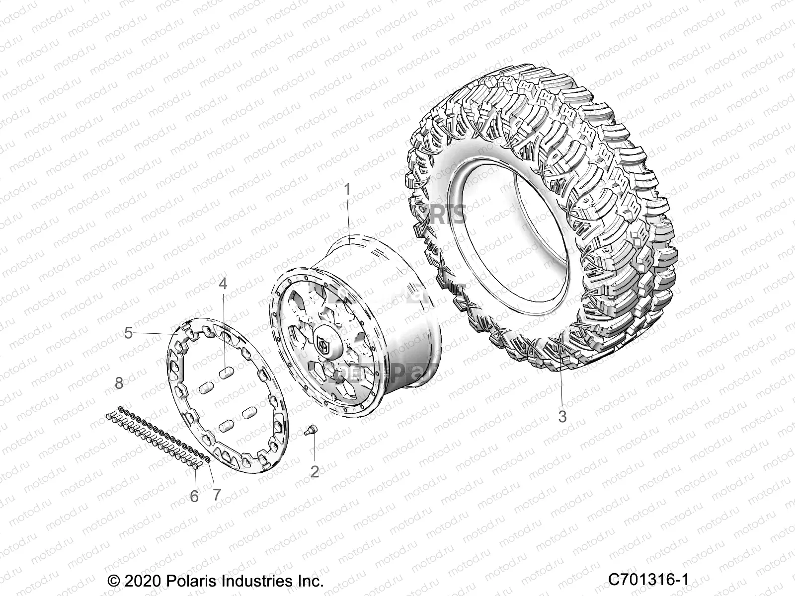 WHEELS | WHEELS, FRONT - G21GMZ99AM/BM (C701316-1)