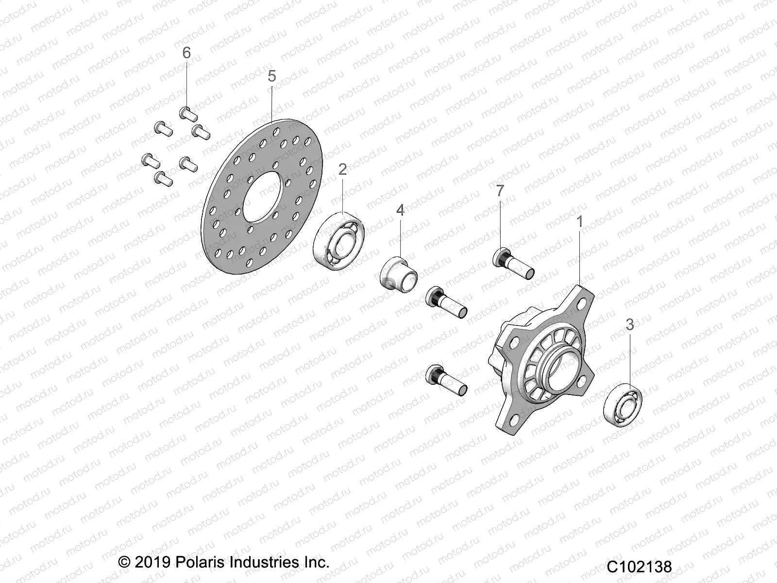 WHEELS | WHEELS, FRONT HUB AND BRAKE DISK - A23HBE07N2 (C102138)