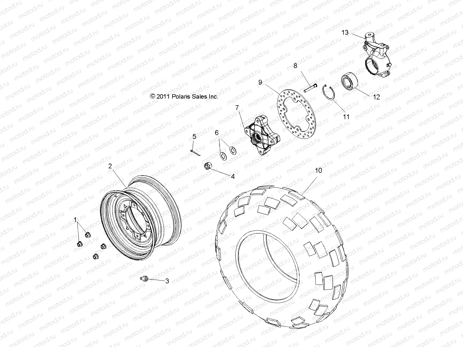 WHEELS | WHEELS, FRONT - R12VH57AD (49RGRWHEELFRT12RZR570)