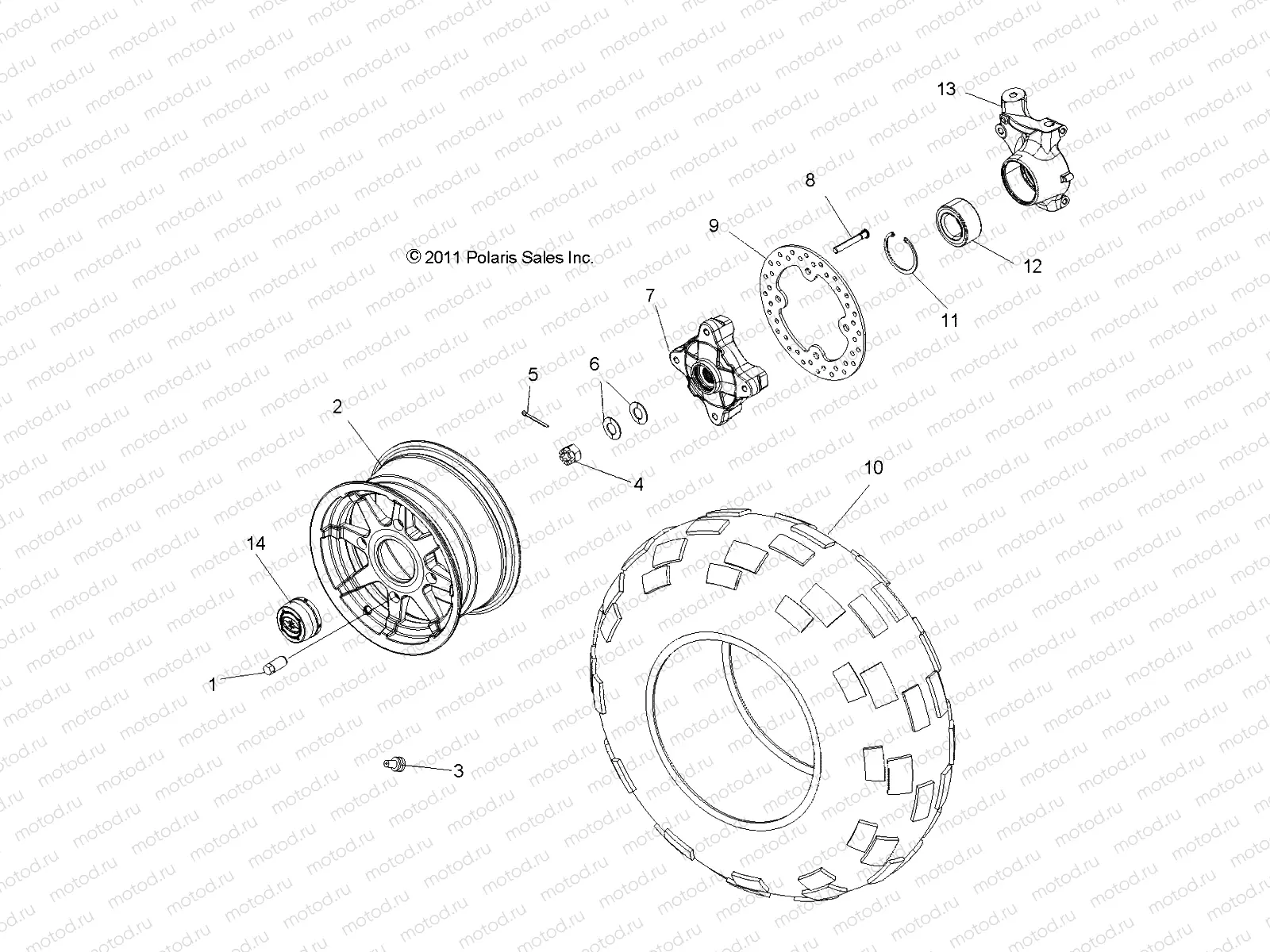 WHEELS | WHEELS, FRONT - R12VH57FX (49RGRWHEELFRT12RZR570I)