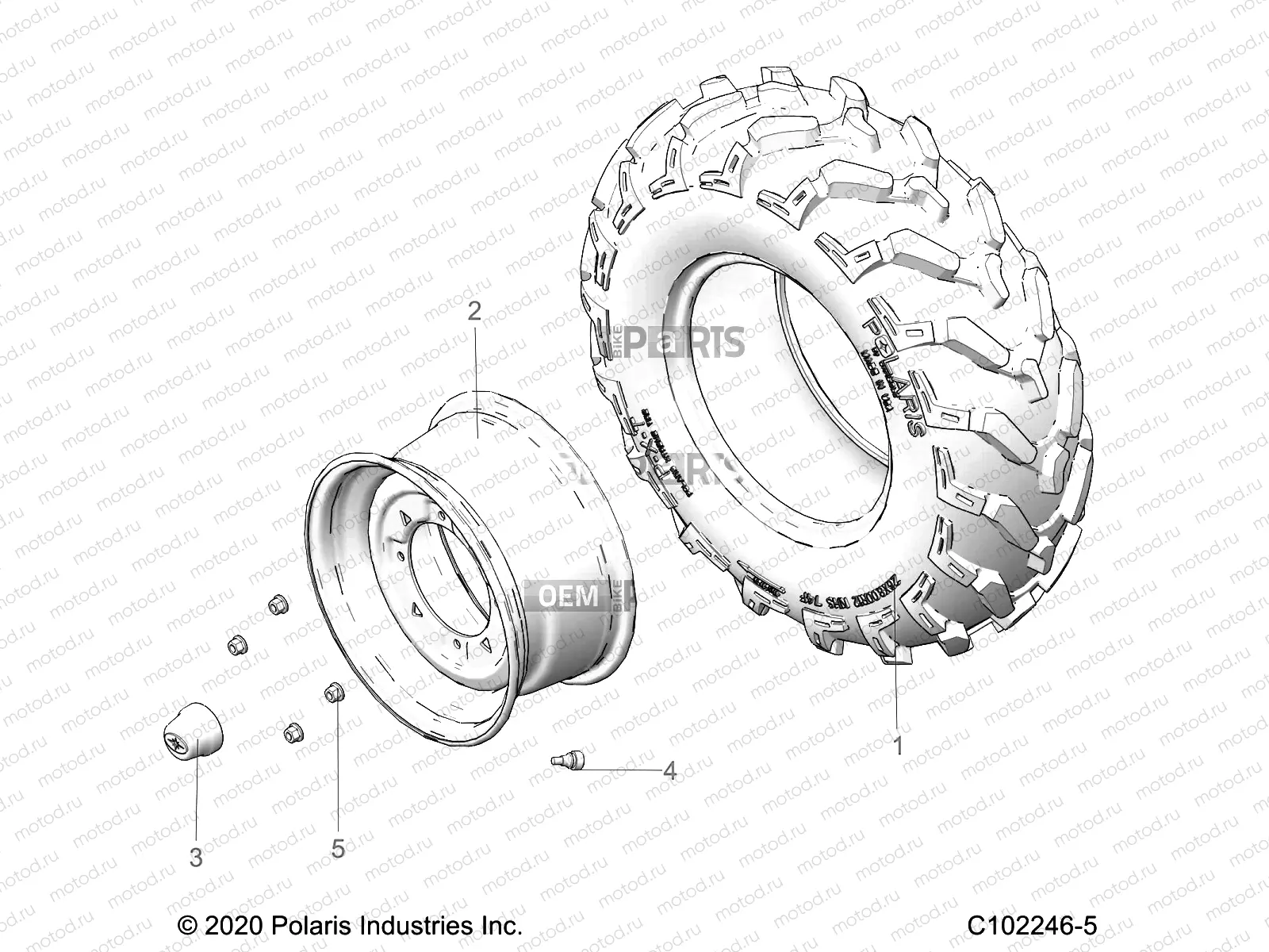 WHEELS | WHEELS, FRONT TIRE - A21S6E57A1/3A1 (C102246-5)