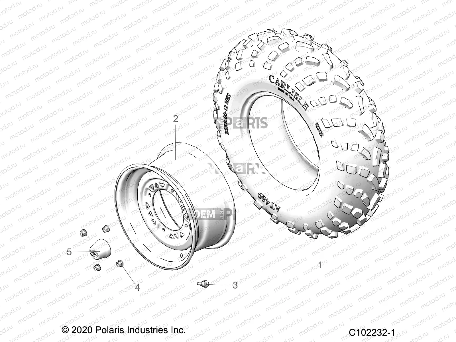 WHEELS | WHEELS, FRONT TIRE - A21SDE57A4/B4 (C102232-1)