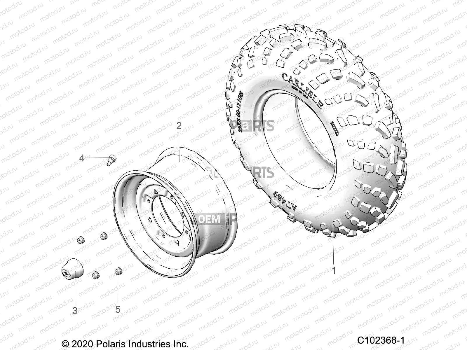 WHEELS | WHEELS, FRONT TIRE - A21SWE57A1/3A1 (C102368-1)
