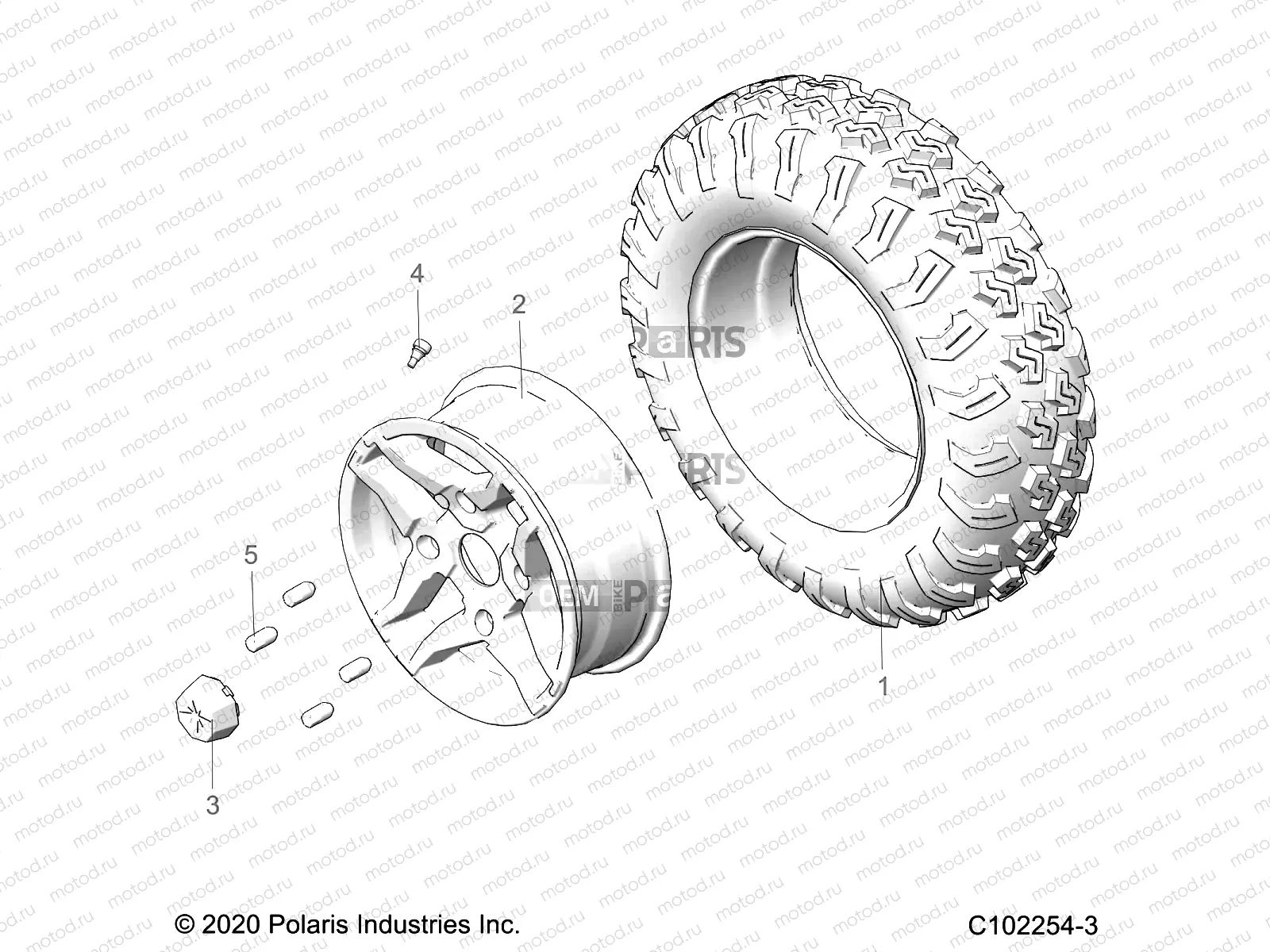 WHEELS | WHEELS, FRONT TIRE - A21SWS57C2 (C102254-3)