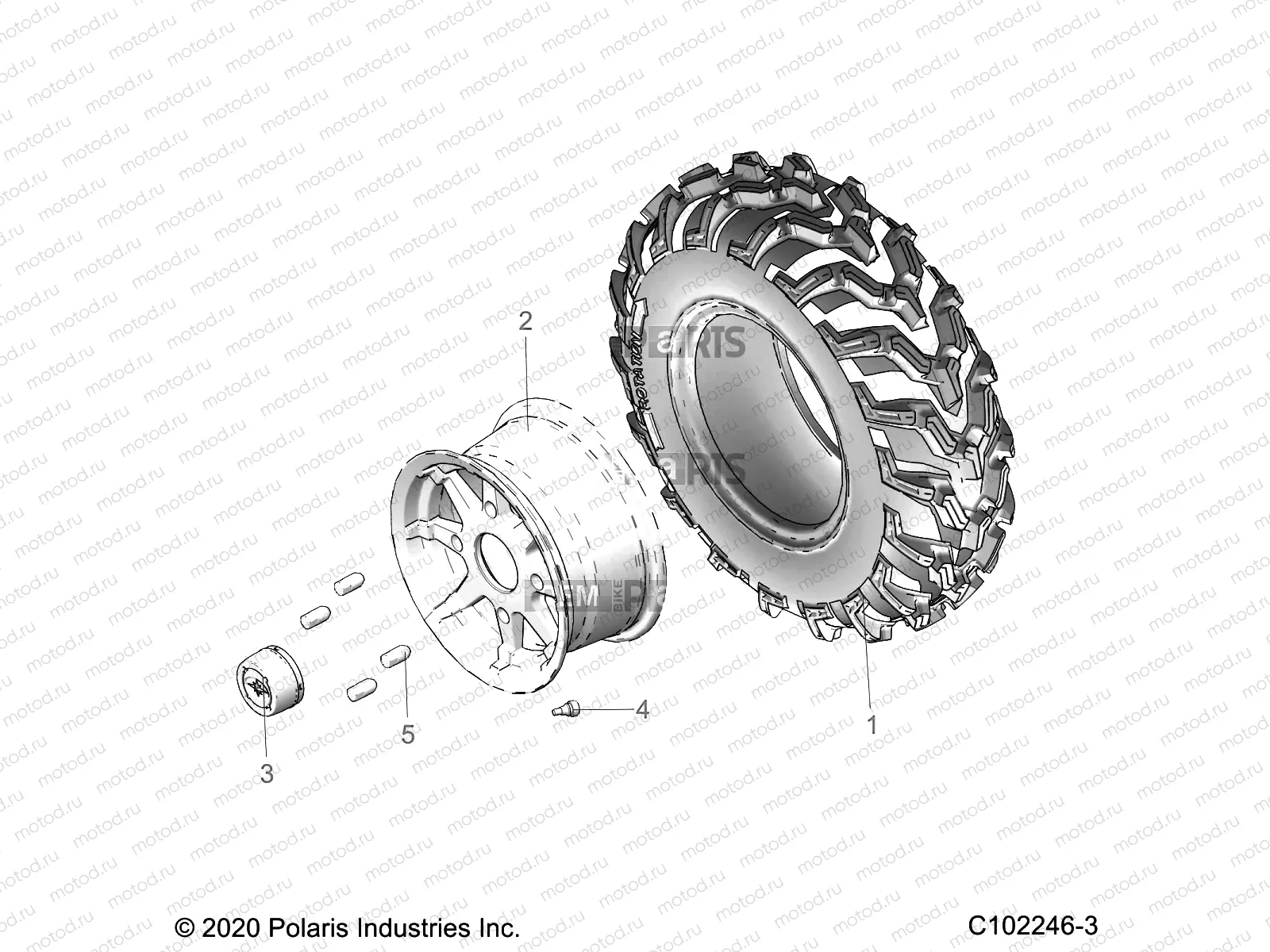 WHEELS | WHEELS, FRONT TIRE - A22S6E57FL (C102246-3)