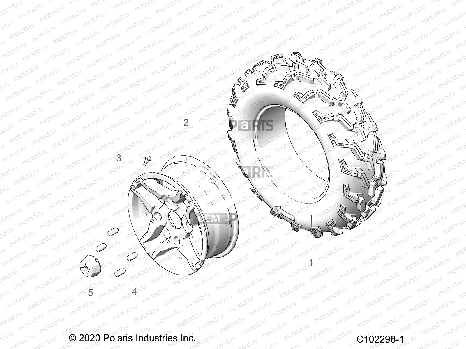 WHEELS | WHEELS, FRONT TIRE - A22SHD57A9 (C102298-1)