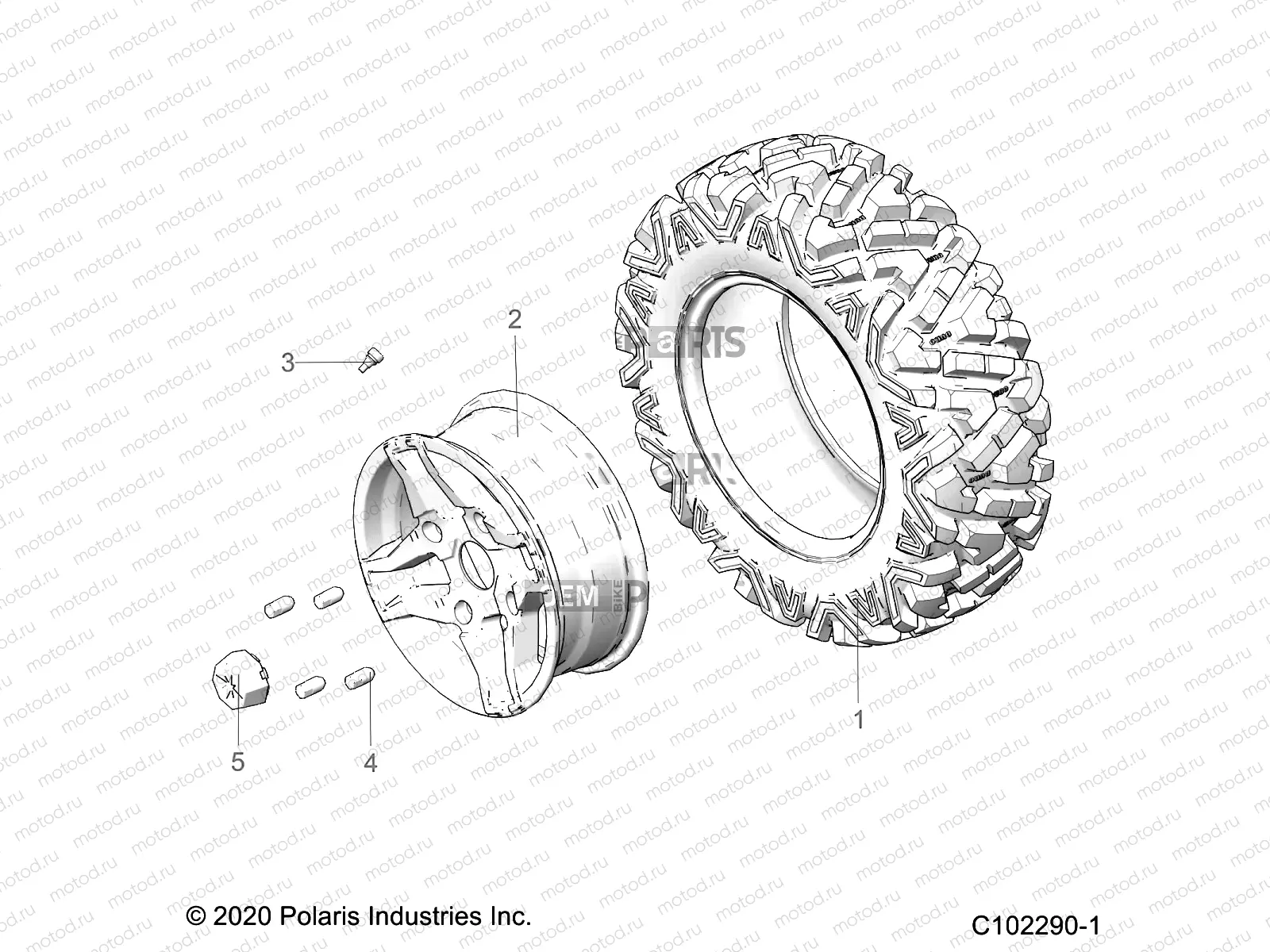WHEELS | WHEELS, FRONT TIRE - A22SHR57AJ (C102290-1)