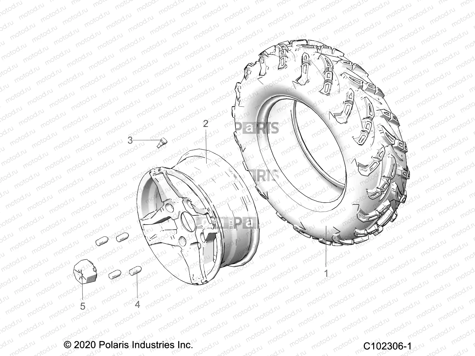 WHEELS | WHEELS, FRONT TIRE - A22SJE57AX/BX (C102306-1)