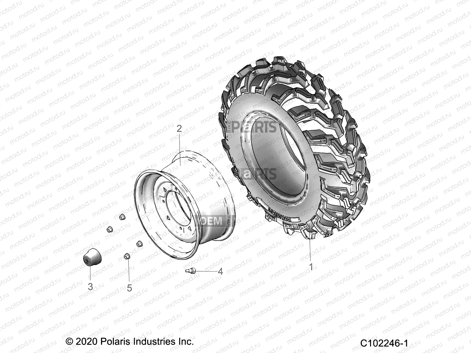 WHEELS | WHEELS, FRONT TIRE - A23S6E57F1 (C102246-1)