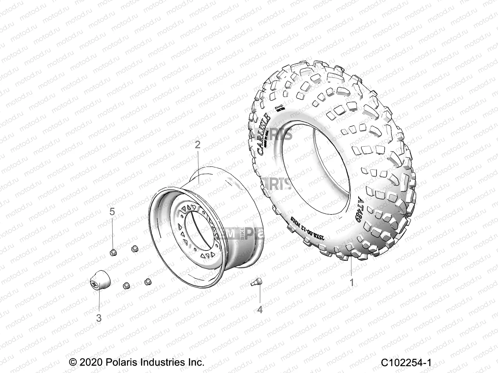 WHEELS | WHEELS, FRONT TIRE - A23SDS57C4 (C102254-1)