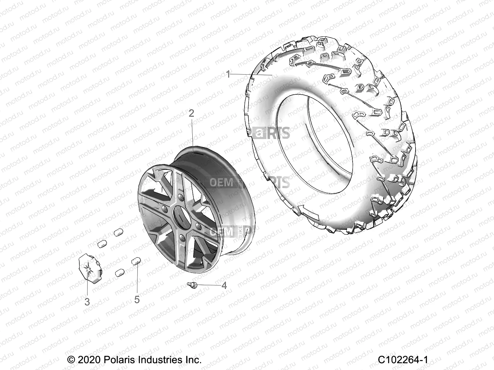 WHEELS | WHEELS, FRONT TIRE - A23SXE95PG/PK (C102264-1)