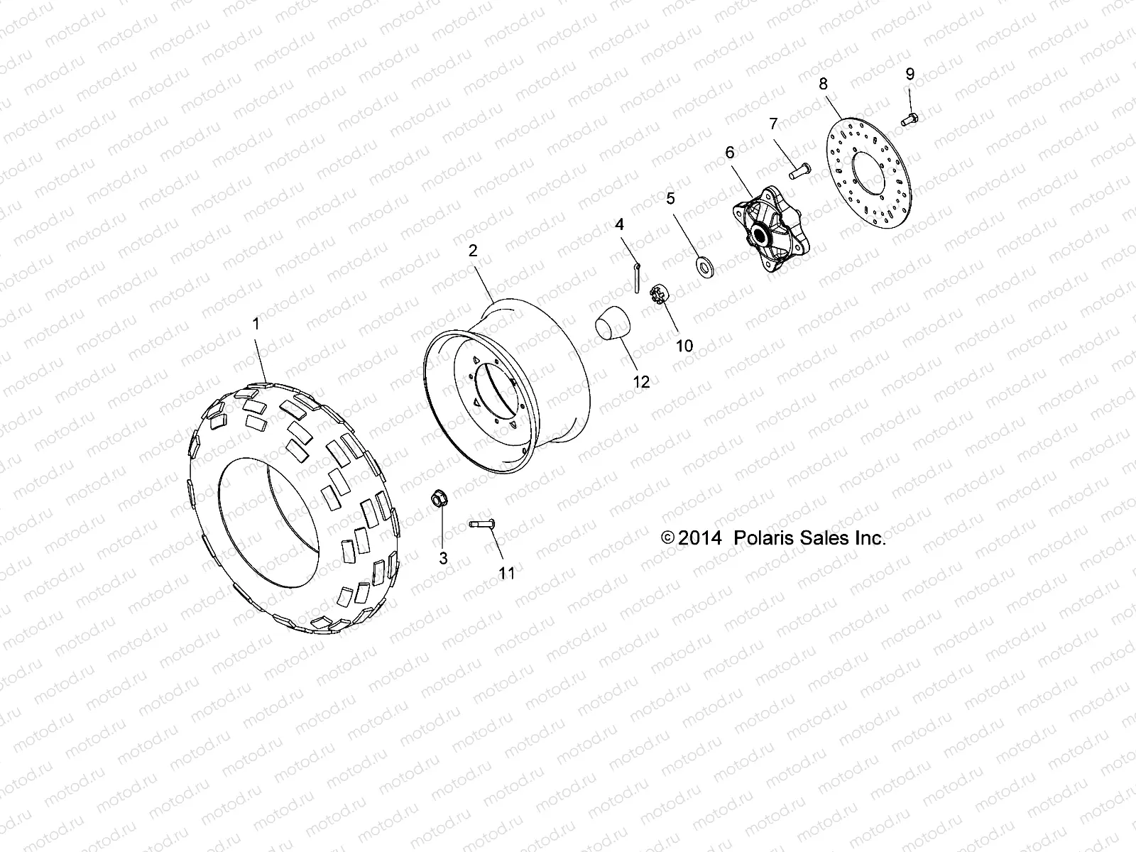 WHEELS | WHEELS, FRONT TIRE and BRAKE DISC - A15DAH57EJ (49ATVWHEELFRT14SP325)