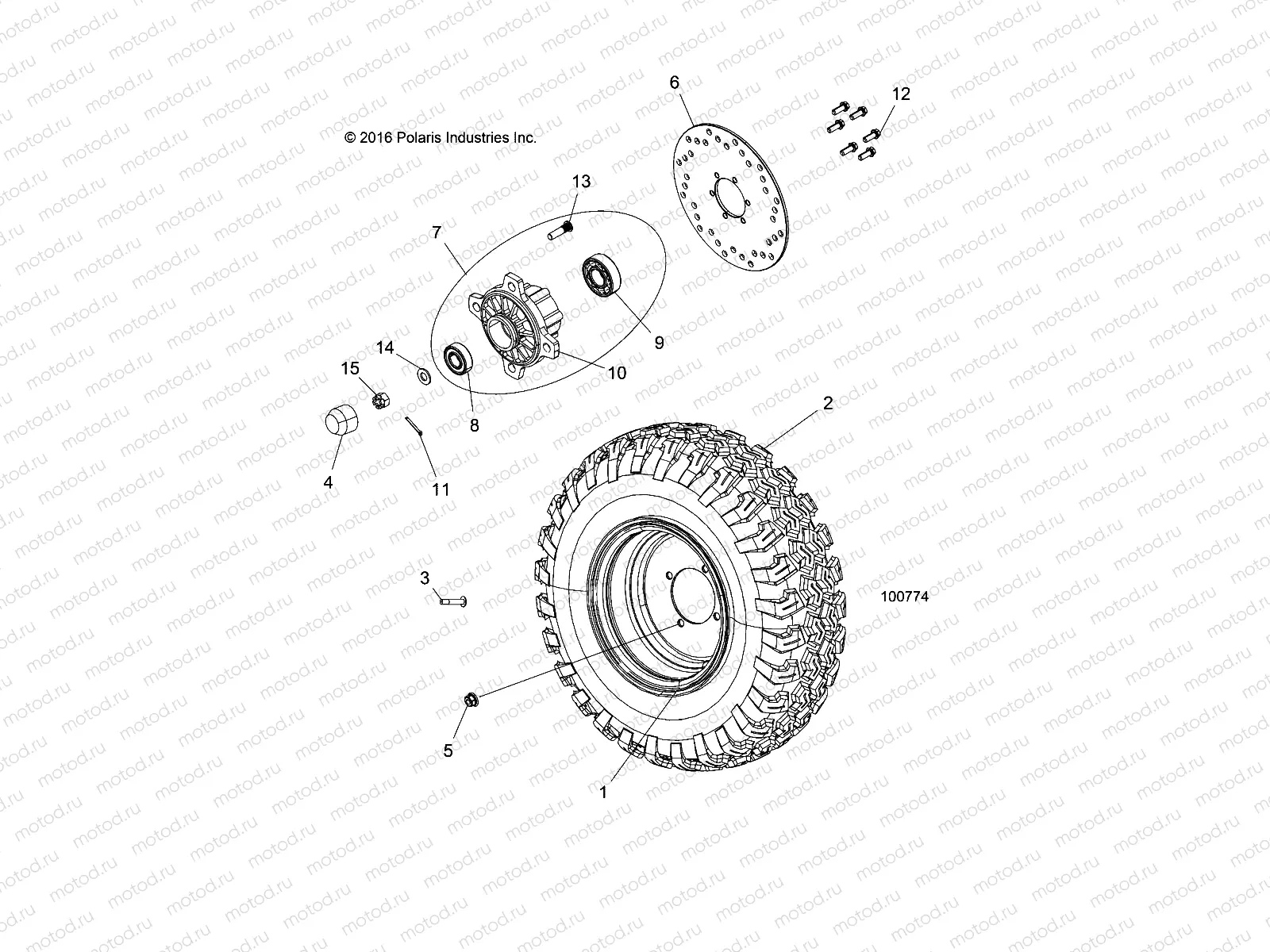 WHEELS | WHEELS, FRONT TIRE and BRAKE DISC - A17HAA15N7 (100774)