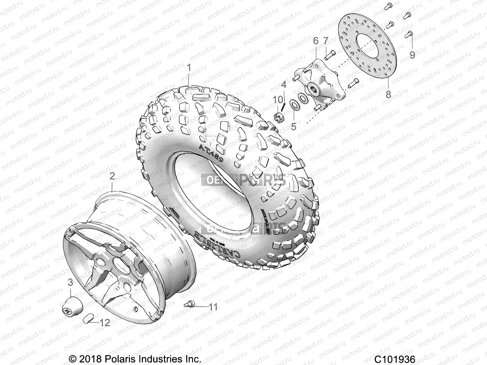 WHEELS | WHEELS, FRONT TIRE and BRAKE DISC - A19SHS57FP (C101936)