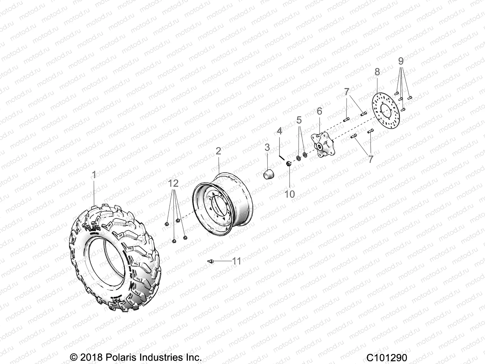 WHEELS | WHEELS, FRONT TIRE and BRAKE DISC - A20SEJ57A1/A4/A7/A9/B1/B4/B7/B9 (C101290)