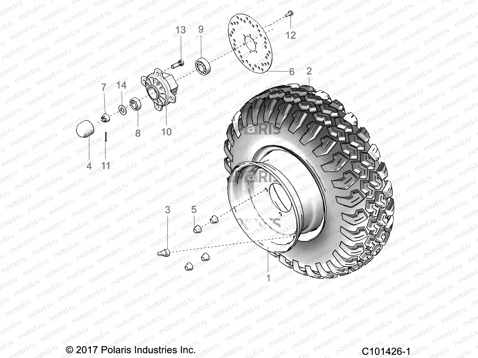 WHEELS | WHEELS, FRONT TIRE AND BRAKE DISK - A19HZA15A1/A7/B1/B7 (101426-1)