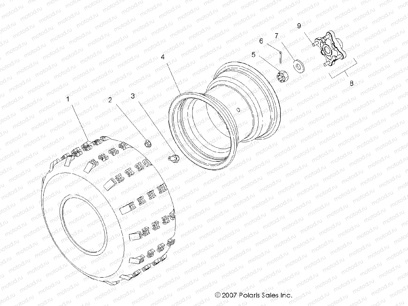 WHEELS | WHEELS, REAR - A08GP52AA (49ATVWHEELREAR08OUT525)
