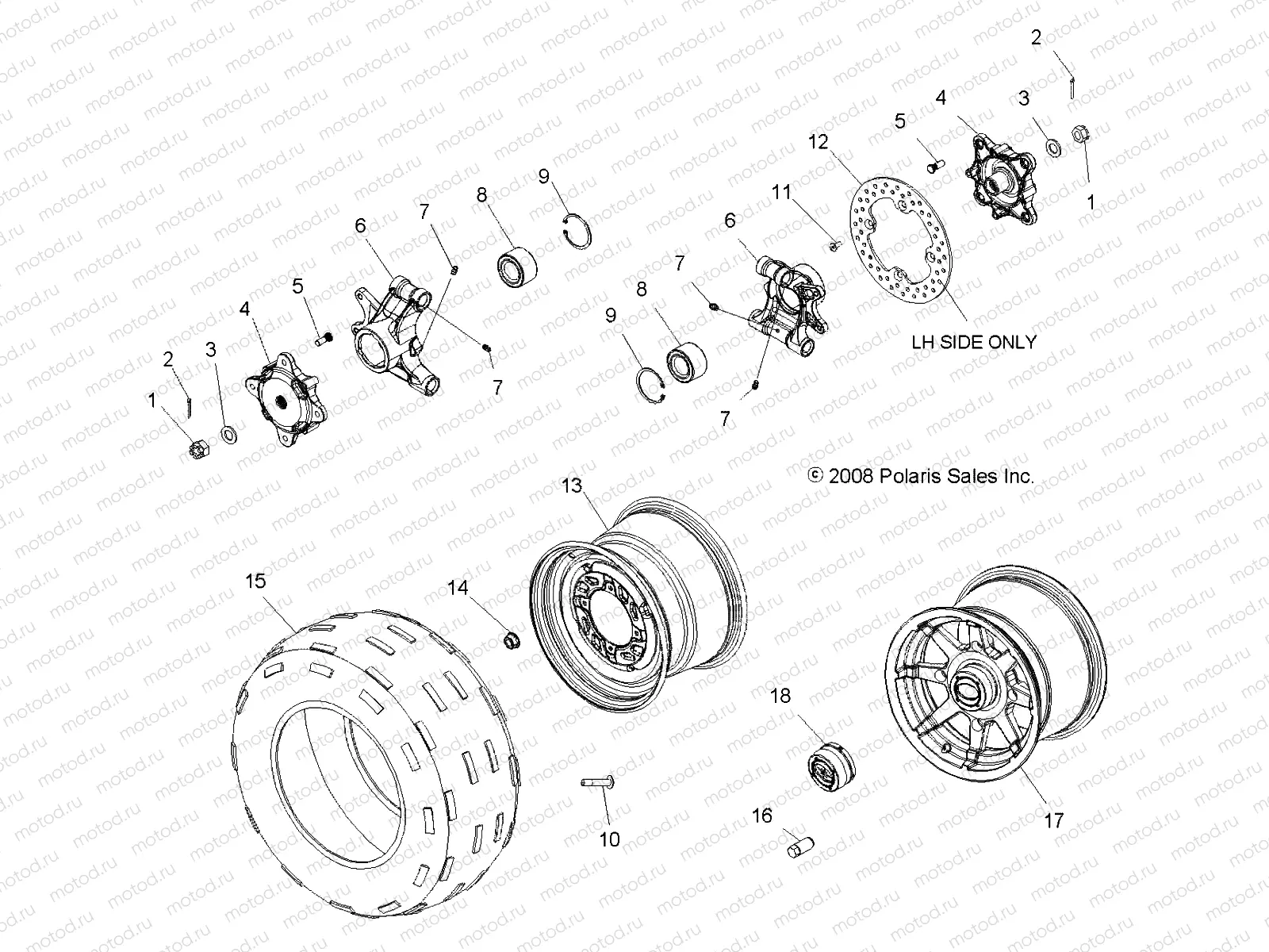 WHEELS | WHEELS, REAR - A08LH27AW/AX/AZ (49ATVWHEELREAR08SP3)
