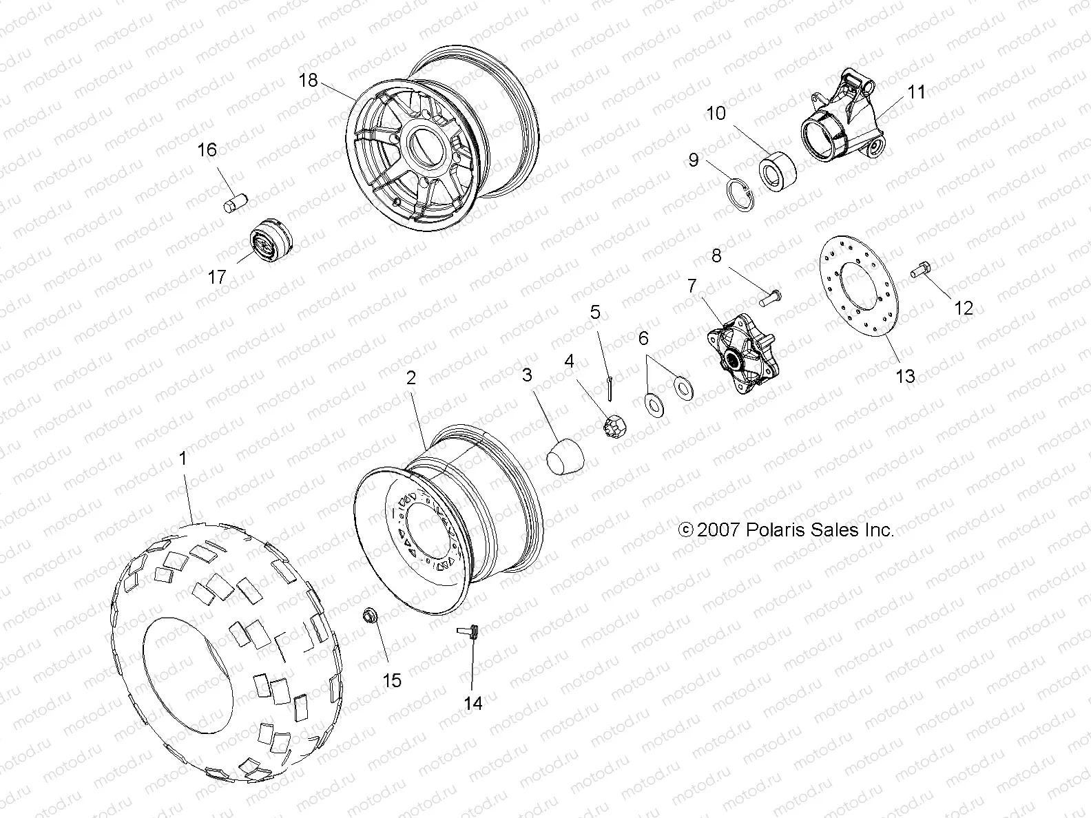 WHEELS | WHEELS, REAR - A08MN50AF/AN/AQ/AR/AS/AT/AW/AX (49ATVWHEELREAR08SP500EFI)