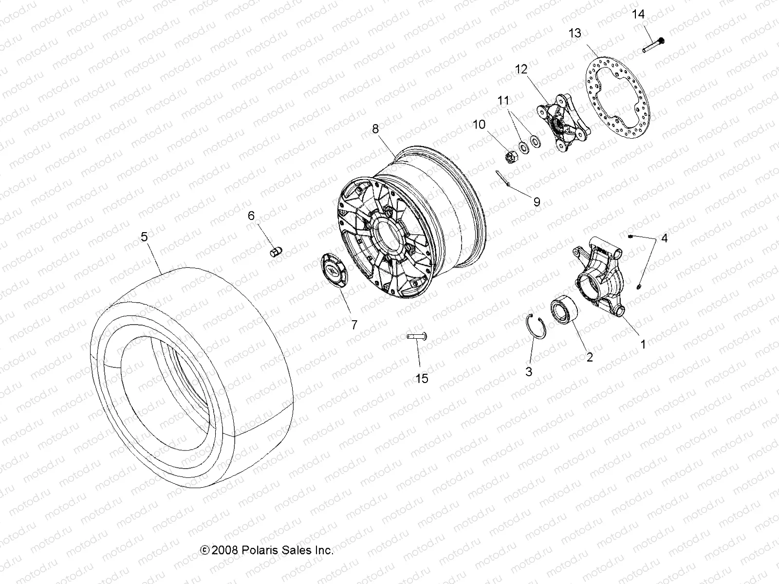 WHEELS | WHEELS, REAR and HUB - A09ZN85FL/8CFL (49ATVWHEELREAR09SPXP850I)