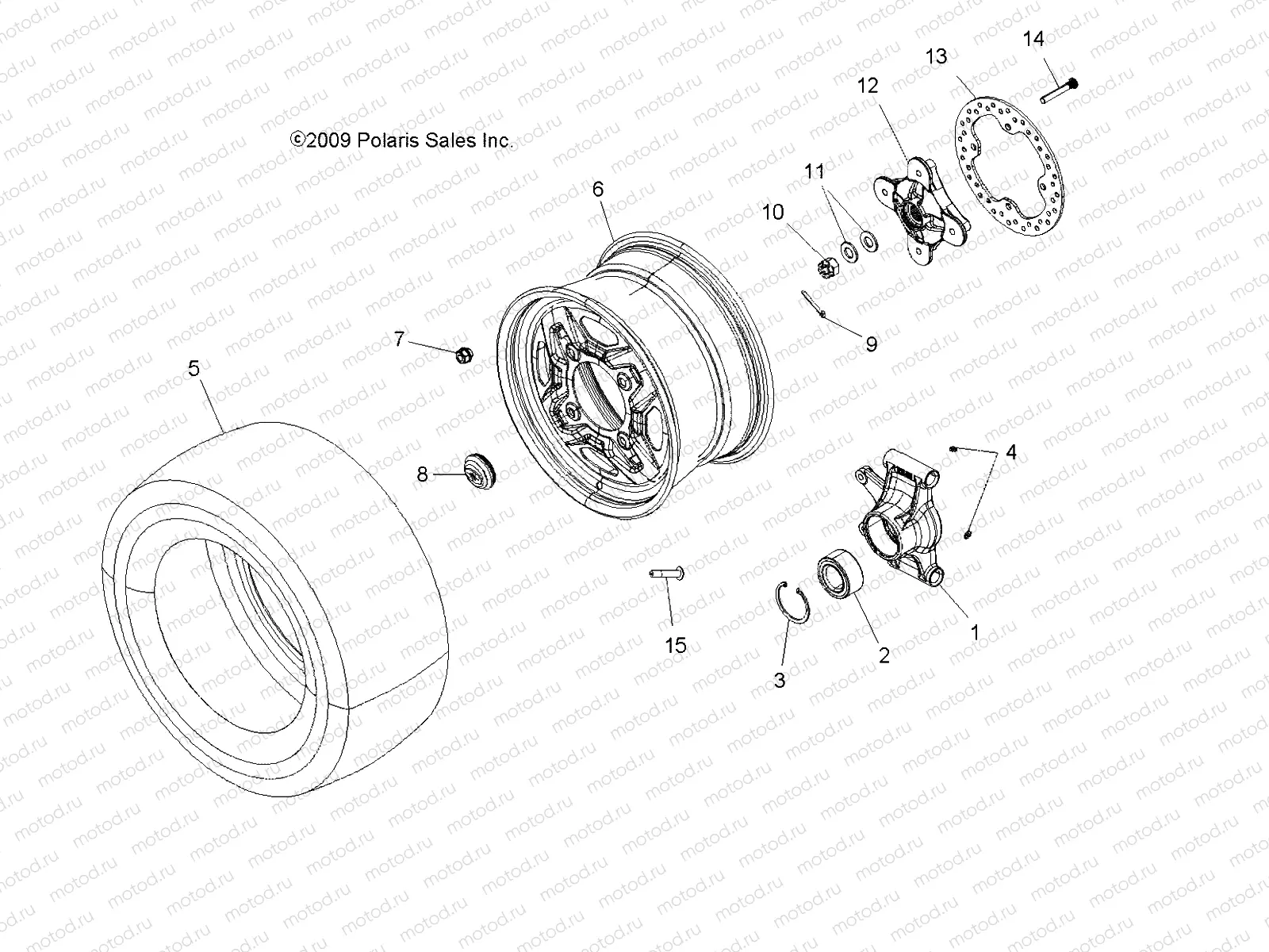 WHEELS | WHEELS, REAR and HUB - A10TN55AL/AX (49ATVWHEELREAR10SPXP550)