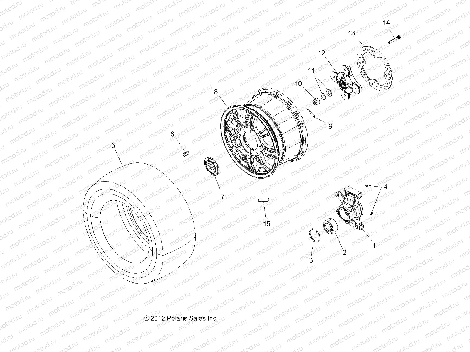 WHEELS | WHEELS, REAR and HUB - A13GH8EAK (49ATVWHEELREAR13850SCRAM)