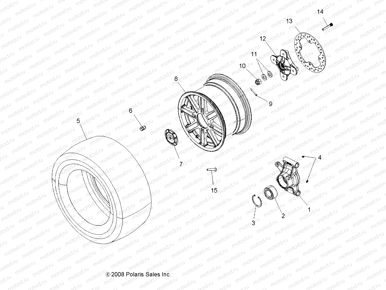 WHEELS | WHEELS, REAR and HUB - A14DN5EAH/EAR (49ATVWHEELREAR10SPXP850)