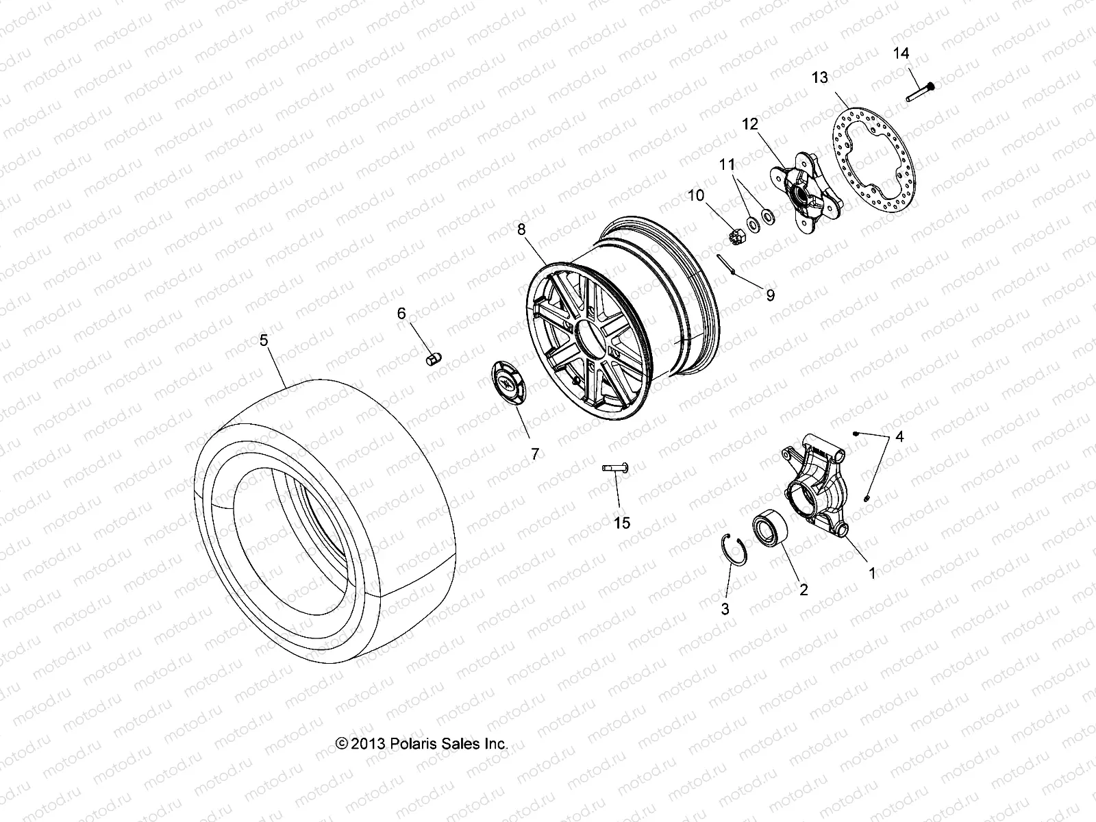 WHEELS | WHEELS, REAR and HUB - A14GH8EFI (49ATVWHEELRR14SCRAMI)