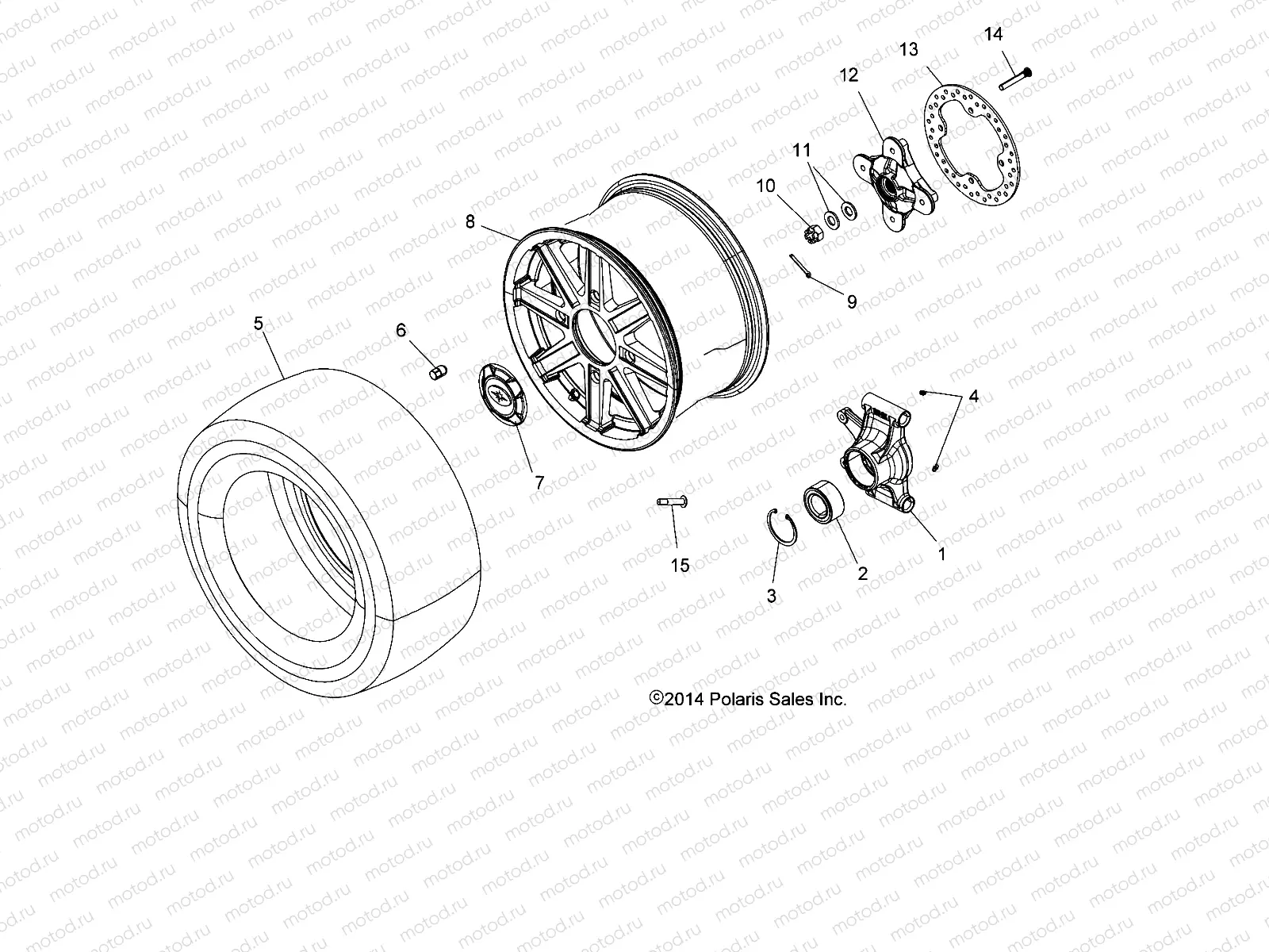 WHEELS | WHEELS, REAR and HUB - A15SYE85FS (49ATVWHEELRR15850TRG)