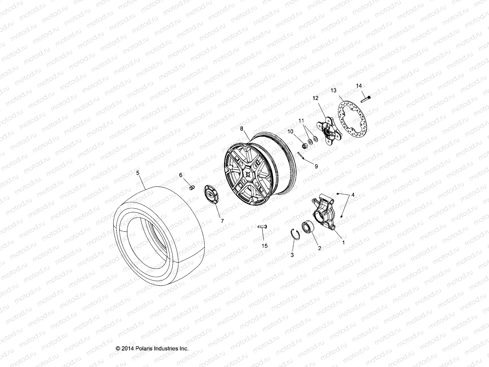 WHEELS | WHEELS, REAR and HUB - A15SYE95AX/L95AP (49ATVWHEELRR15TR1000)