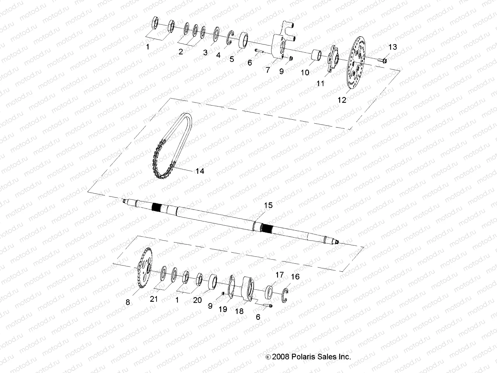 WHEELS | WHEELS, REAR AXLE - A09VA17AA/AD (49RGRAXLE09RZR170)