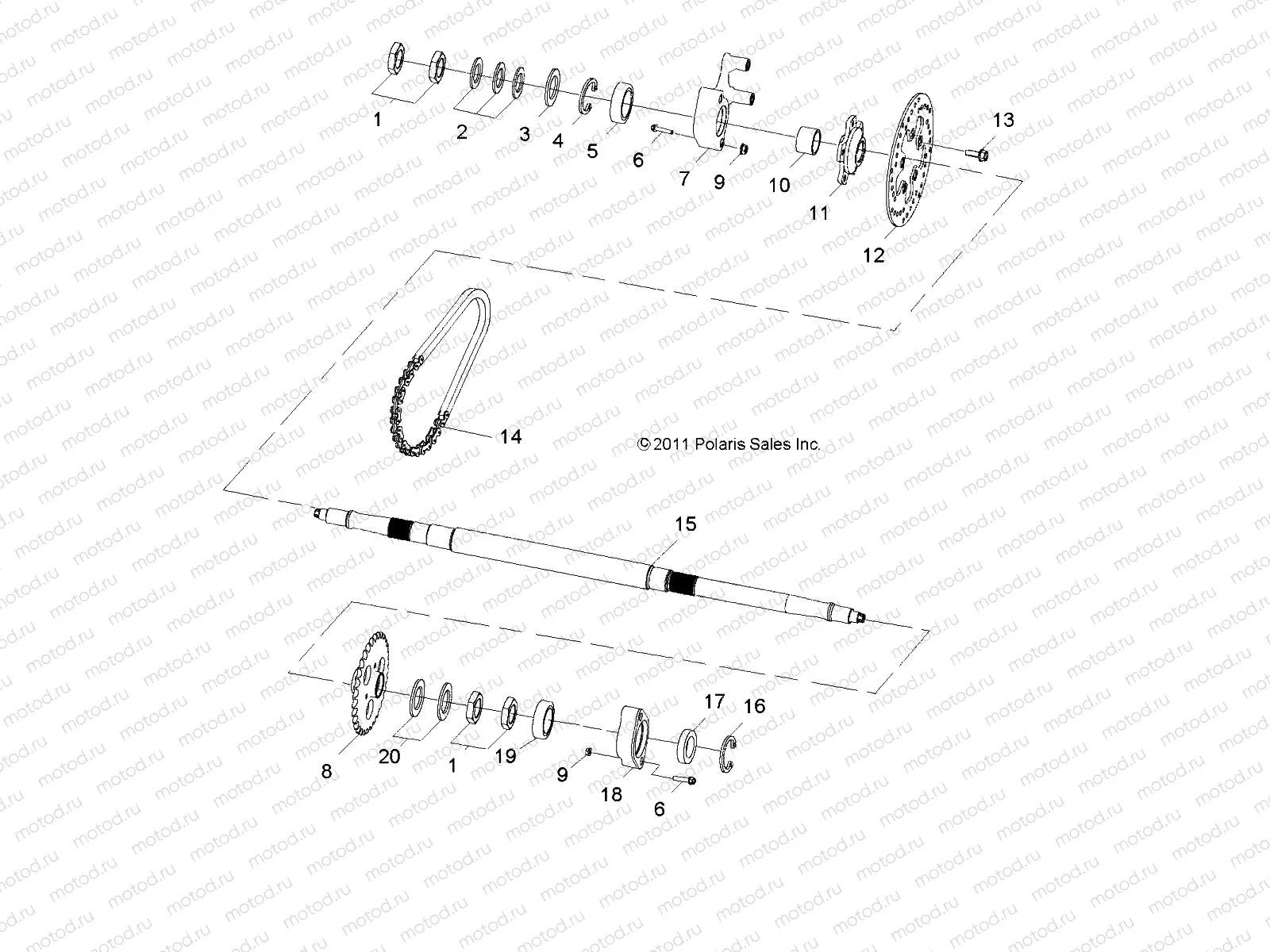 WHEELS | WHEELS, REAR AXLE - R13VA17AA/AB (49RGRAXLE12RZR170)