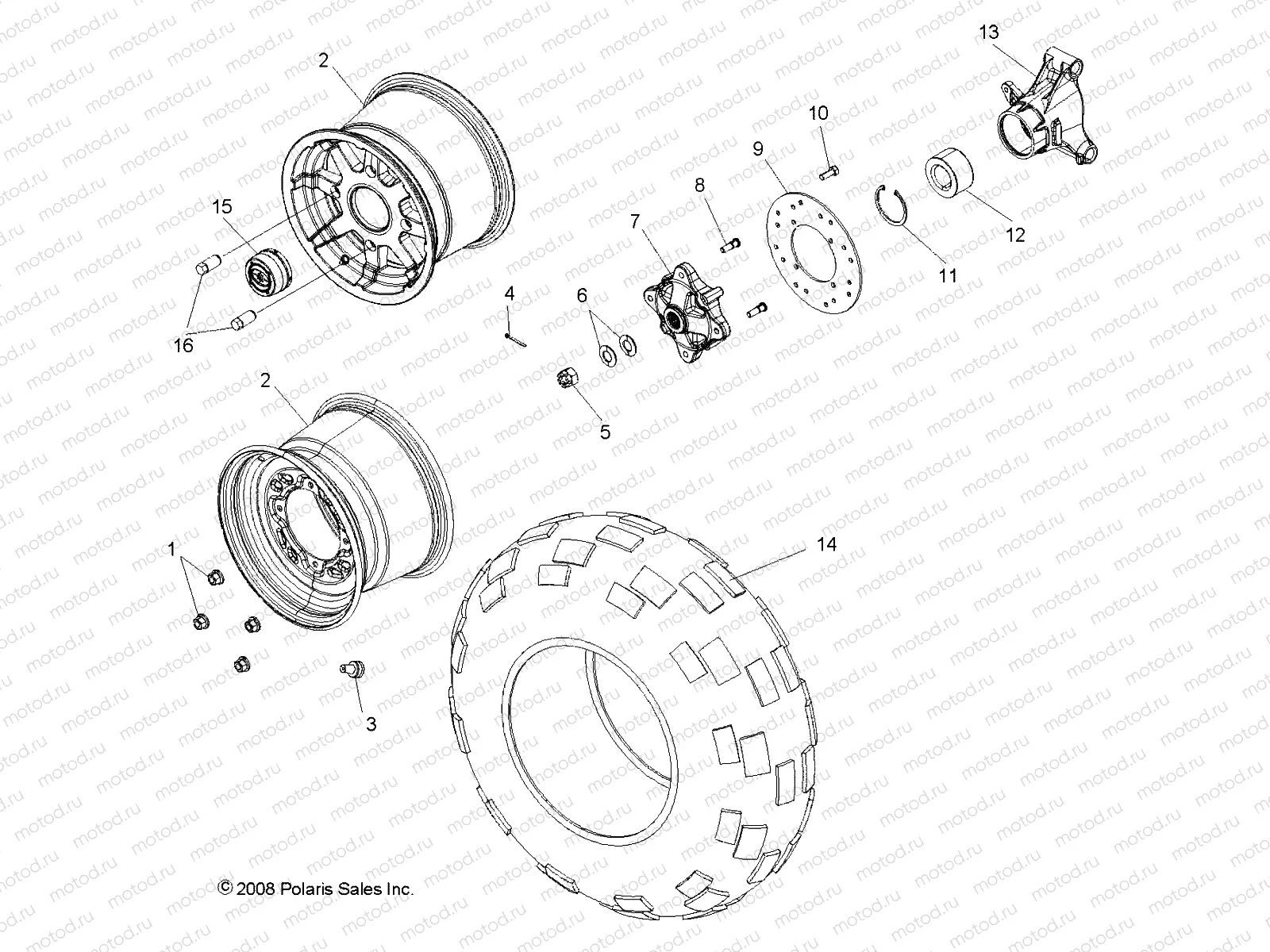 WHEELS | WHEELS, REAR - R10VH76 ALL OPTIONS/VY76AZ (49ATVWHEELREAR09RZR)