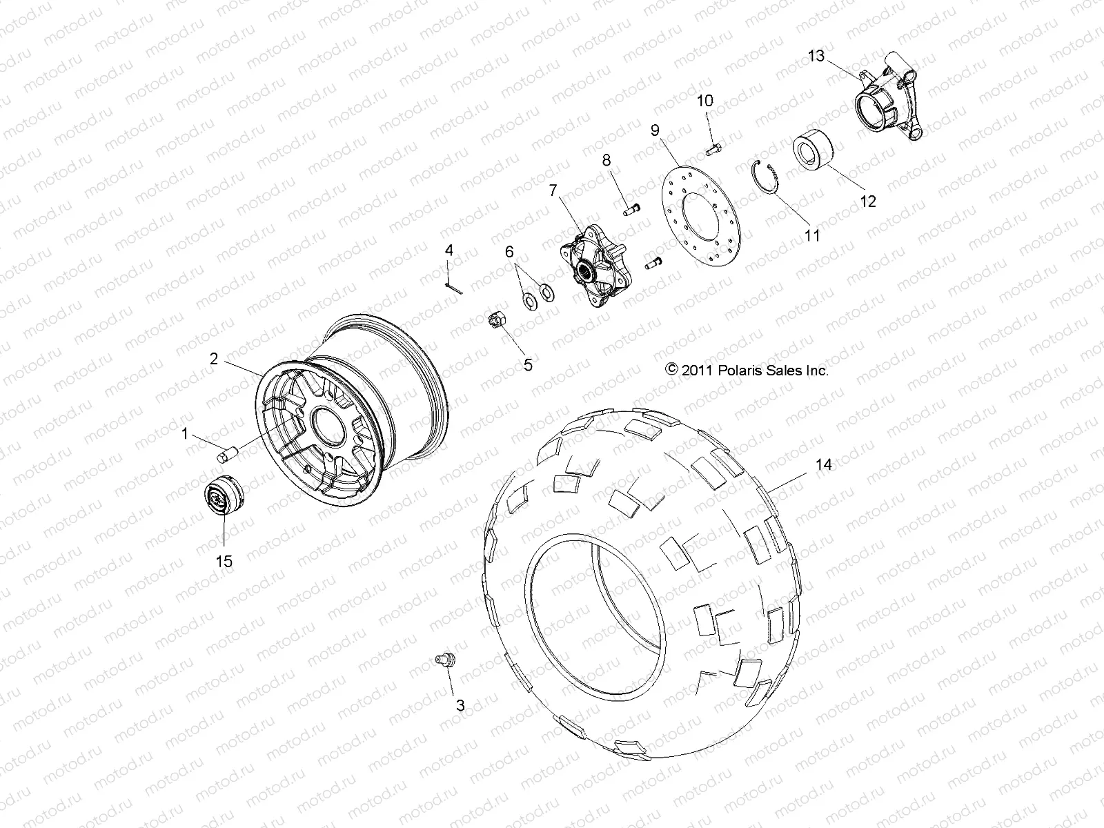 WHEELS | WHEELS, REAR - R12VH57FX (49RGRWHEELRR12RZR570I)