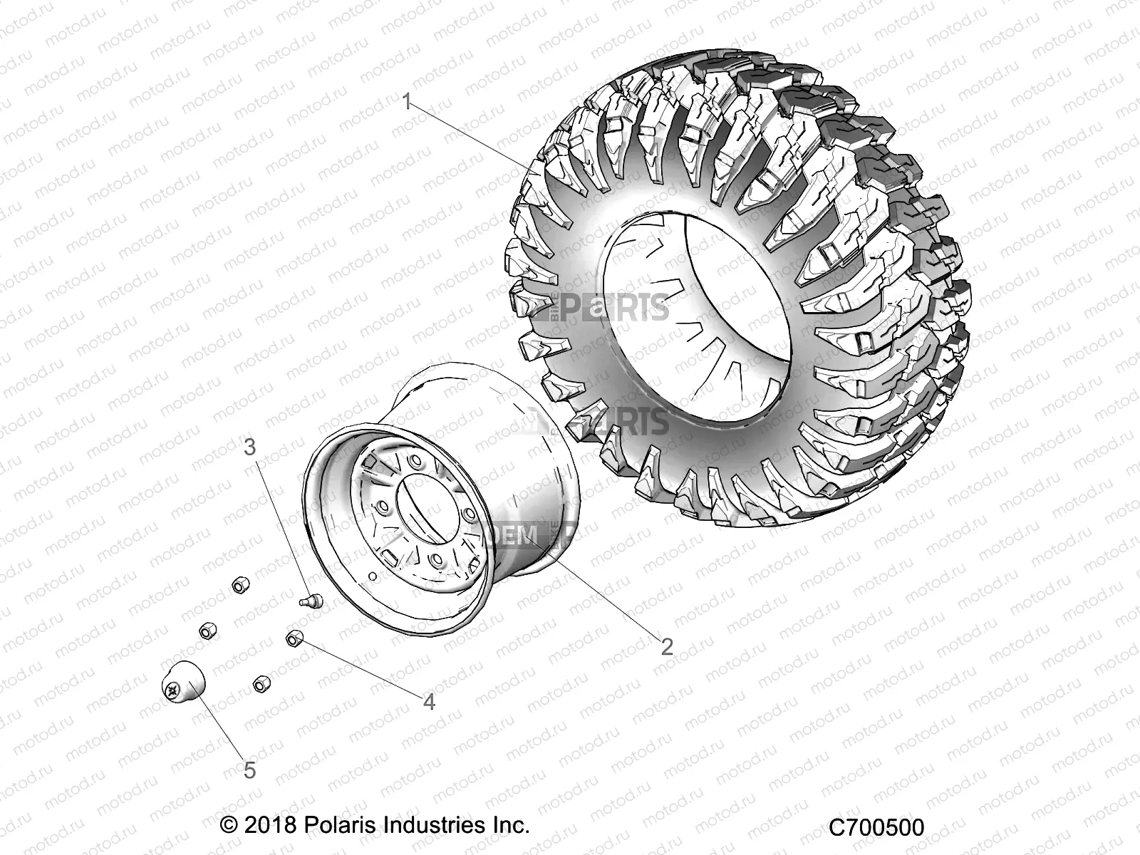 WHEELS | WHEELS, REAR - R21RRED4FA/NA/SCA (C700500)