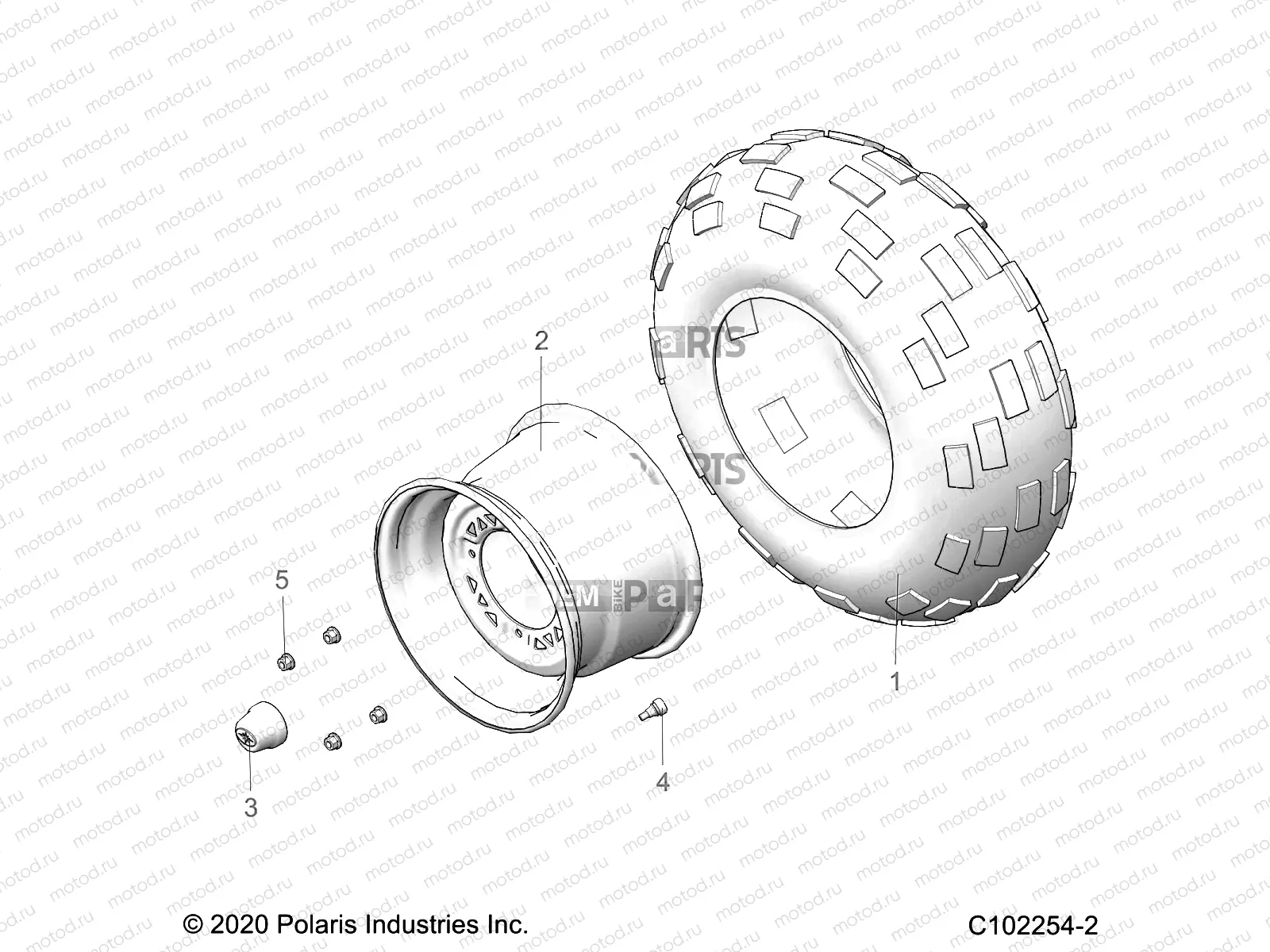 WHEELS | WHEELS, REAR TIRE - A21SDE57K4 (C102254-2)