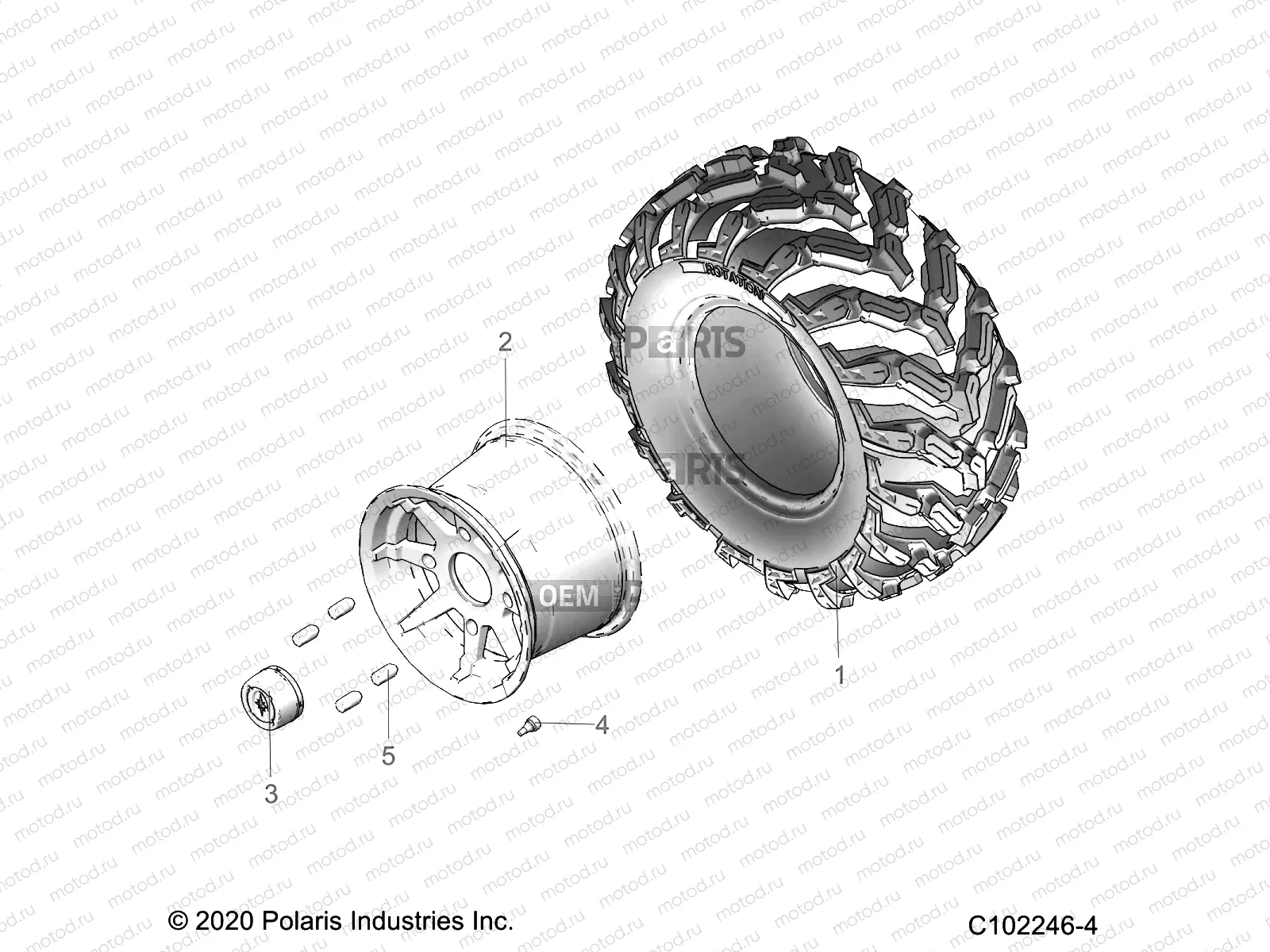 WHEELS | WHEELS, REAR TIRE - A22S6E57FL (C102246-4)