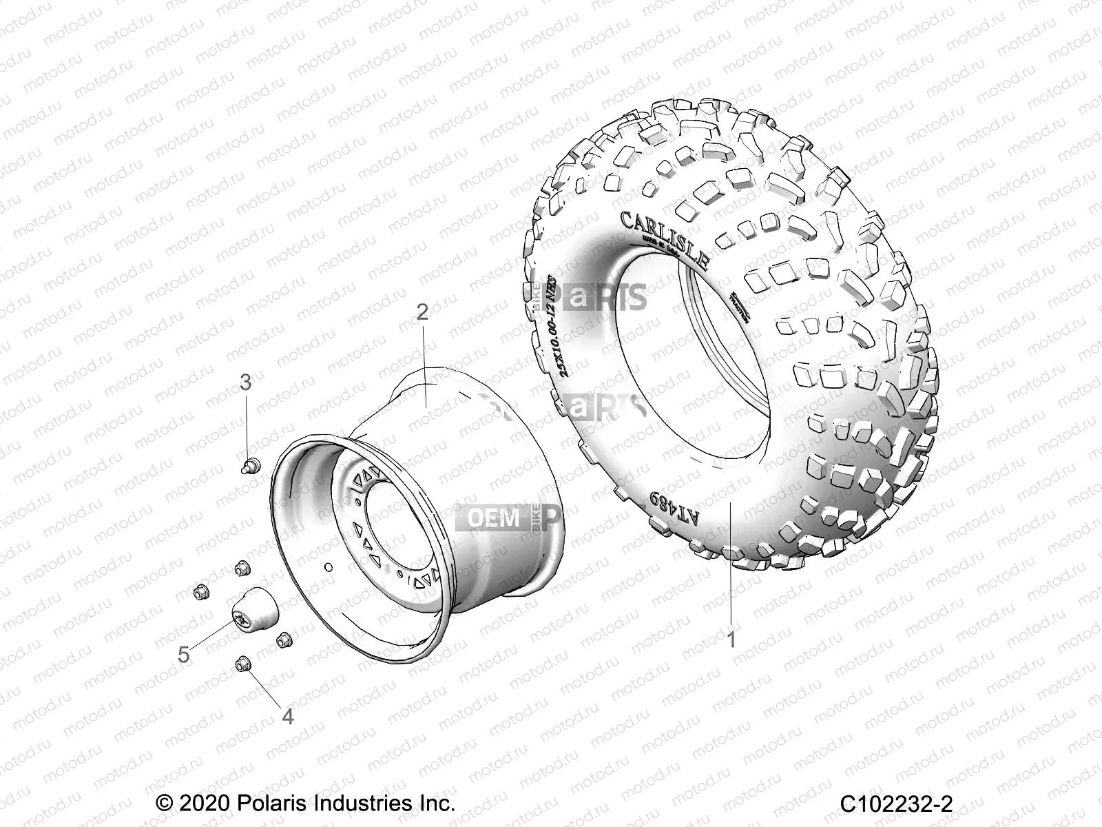 WHEELS | WHEELS, REAR TIRE - A22SDE57A4/B4 (C102232-2)