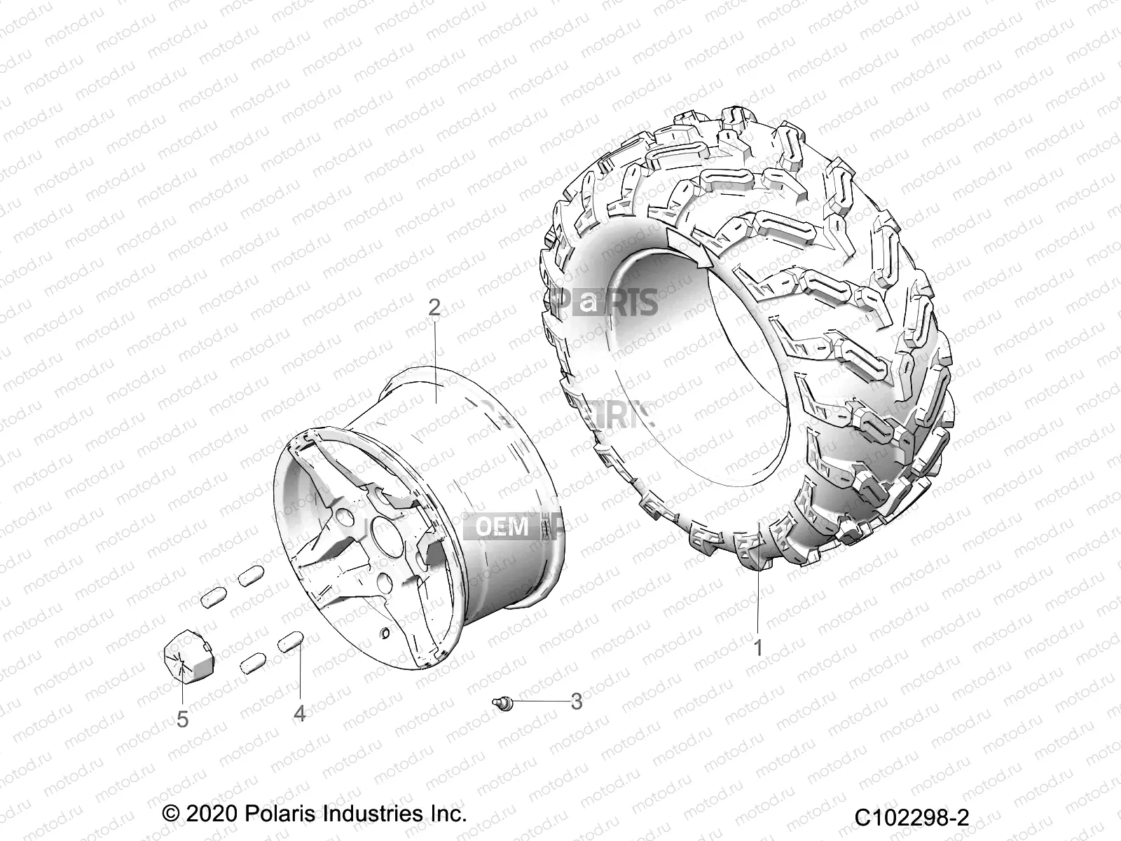 WHEELS | WHEELS, REAR TIRE - A22SHD57A9 (C102298-2)